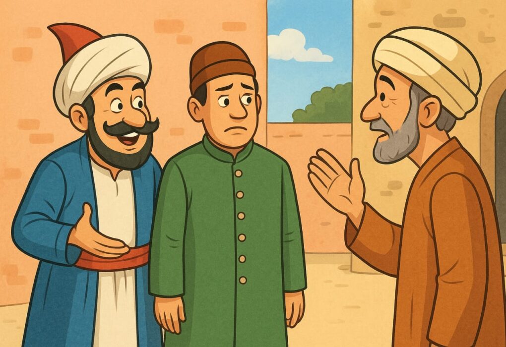 मुल्ला नसीरुद्दीन और जमाल अचकन पहने हुए – मजेदार कहानी का दृश्य