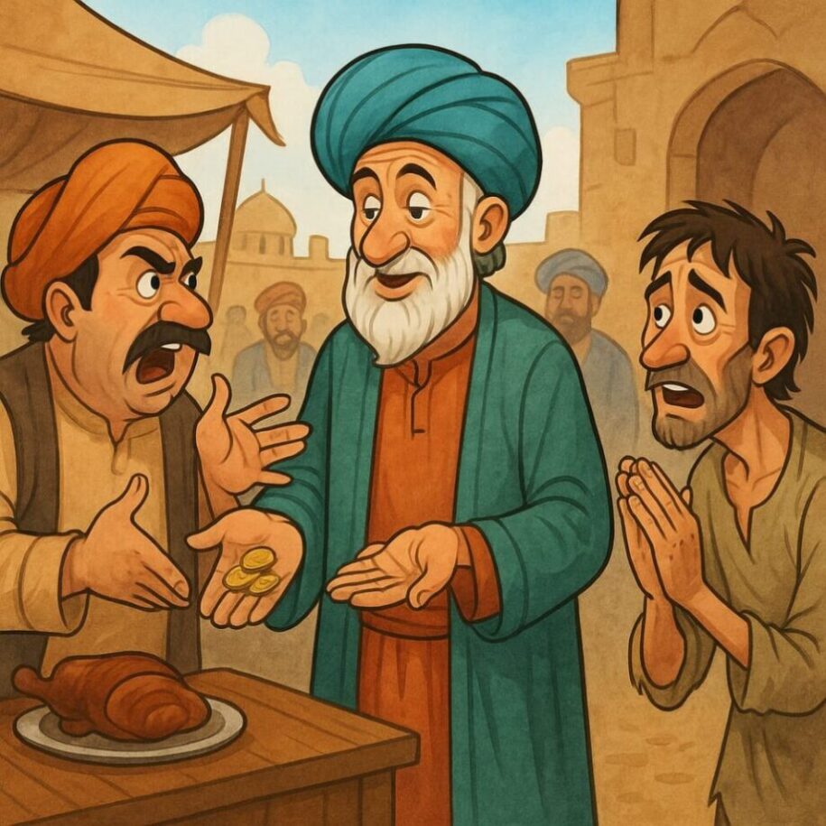 मुल्ला नसीरुद्दीन की लोककथा का दृश्य