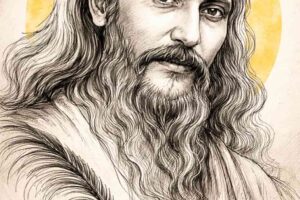 सूर्यकांत त्रिपाठी ‘निराला’ का स्केच चित्र – छायावाद के महाप्राण कवि